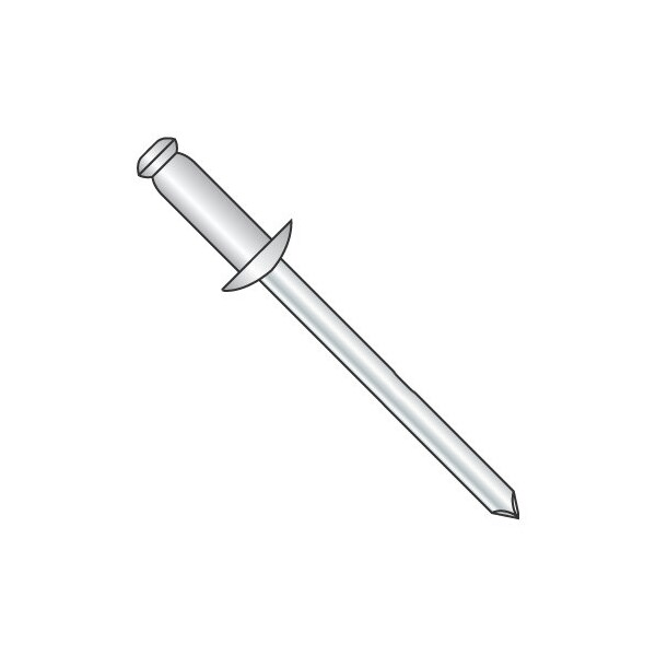 Newport Fasteners Blind Rivet, Dome Head, 1/4 in Dia., 0.375 in L, Stainless Steel Body, 2000 PK 284812 - main